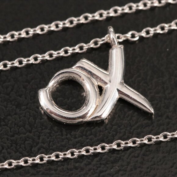 Tiffany & Co. 18K White Gold Diamond XO Pendant Necklace - Picture 7 of 10